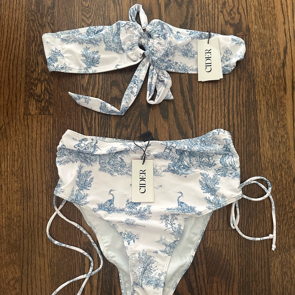 NWT Cider Blue and White bikini - Picture 3 of 11